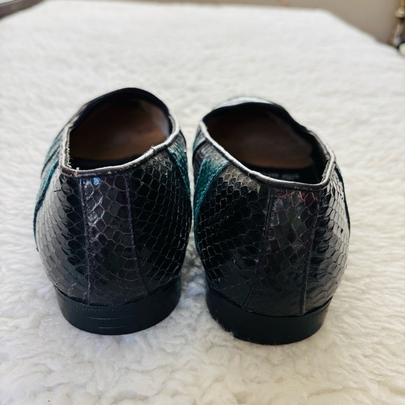 Giorgio Brutini Snakes skin Black/Teal Genuine Leather Slip On Shoes size 8.5 main image 10